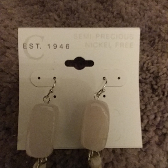 NWT Sem-Precious Pale Pink Tassel Earrings - Picture 2 of 2